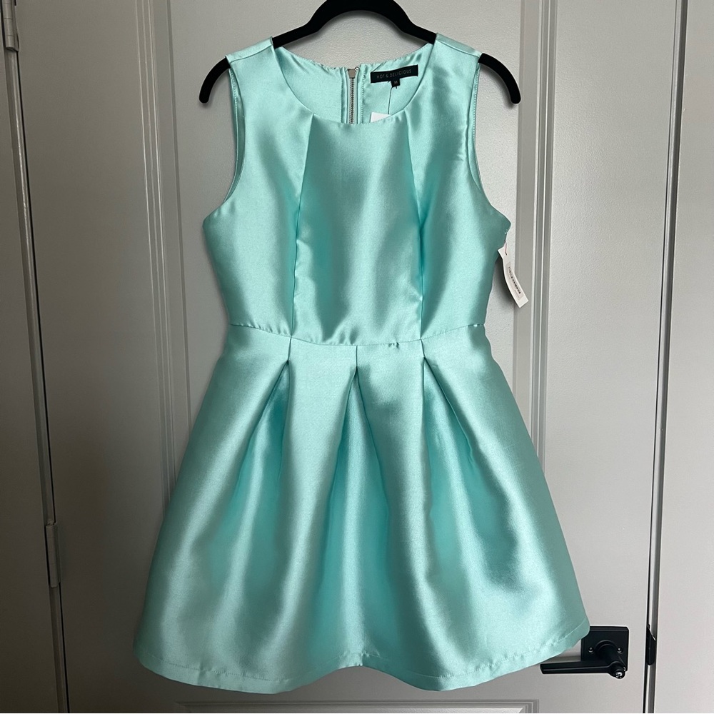 Hot & Delicious | Sleeveless Mint Blue Skater Dress Size M